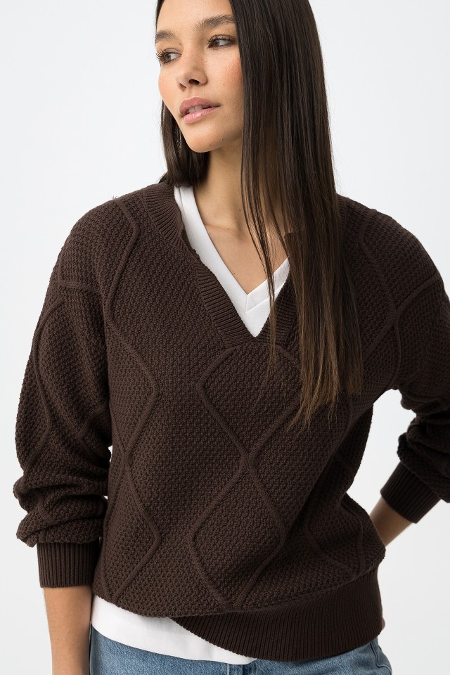 Camisola Tricotada Chocolate Camisola Tricotada Chocolate