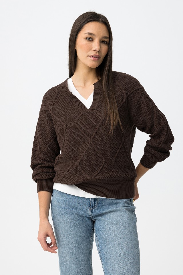 Camisola Tricotada Chocolate Camisola Tricotada Chocolate