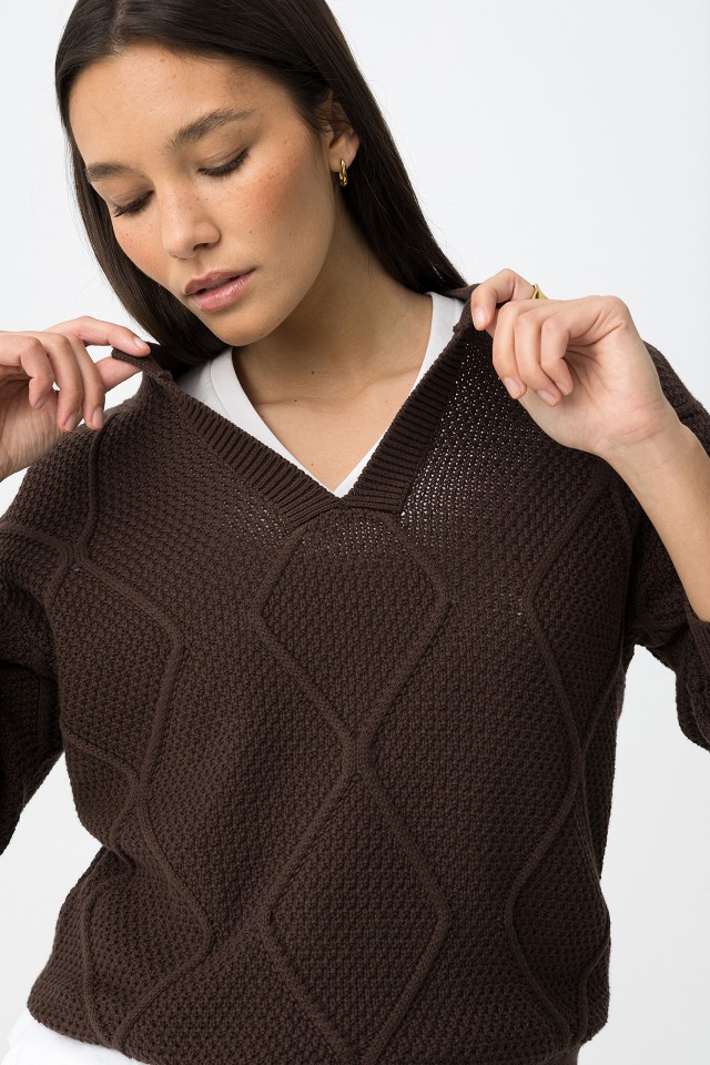 Camisola Tricotada Chocolate Camisola Tricotada Chocolate