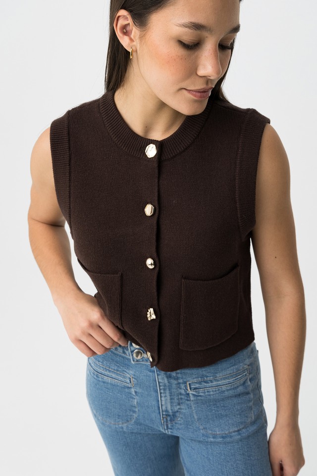 Chocolate Knit Vest