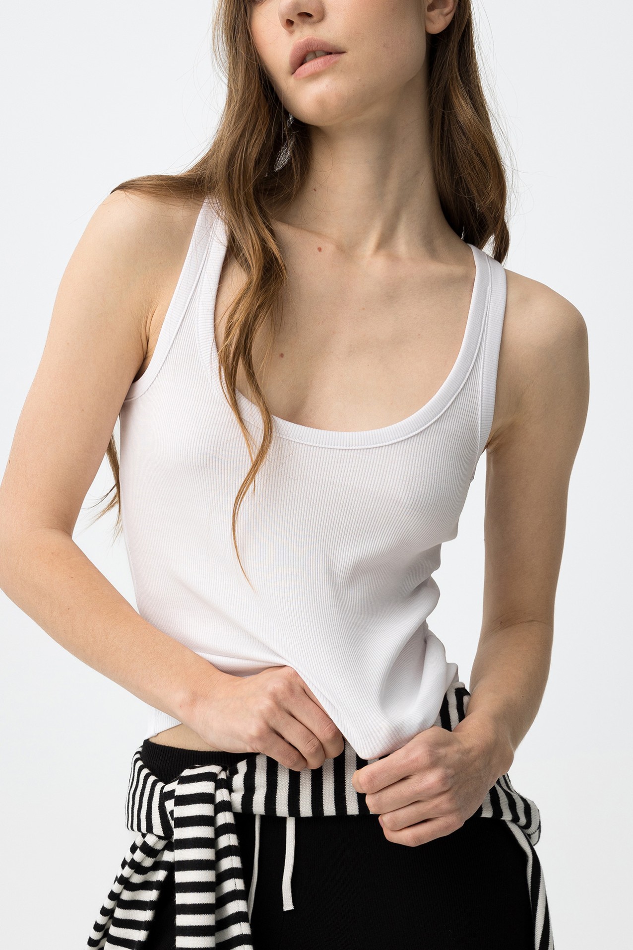 White Slim Fit Top