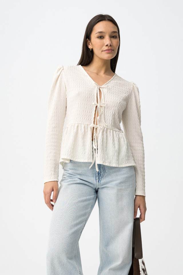 Long Sleeve Textured Top