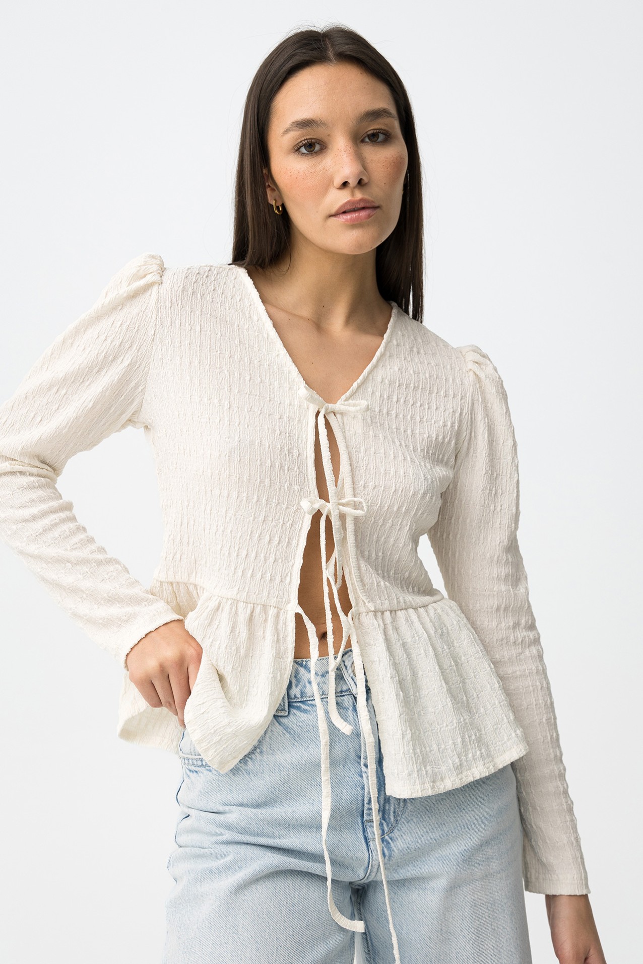 Long Sleeve Textured Top