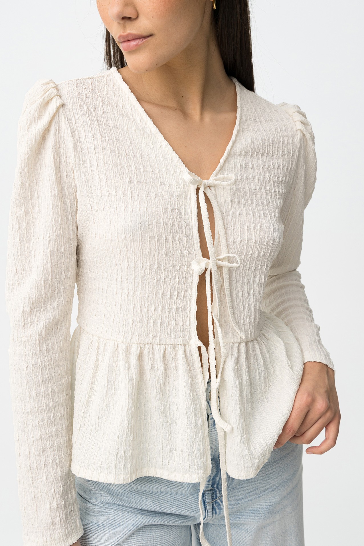 Long Sleeve Textured Top