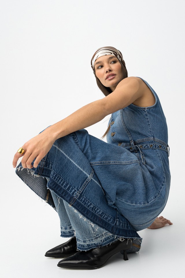 Medium-Blue Dress Jumpsuit