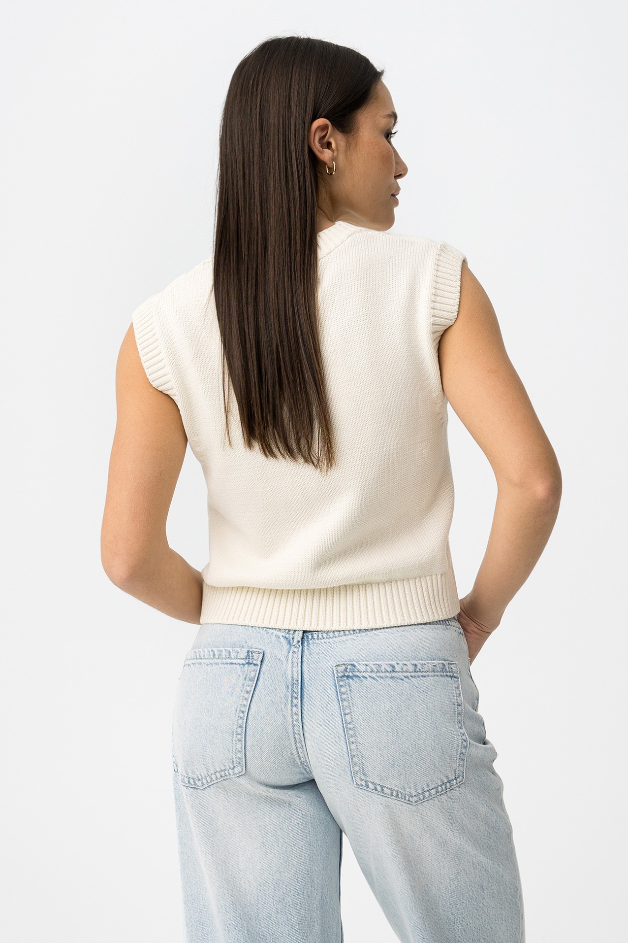 Camiseta Tricotada Beige