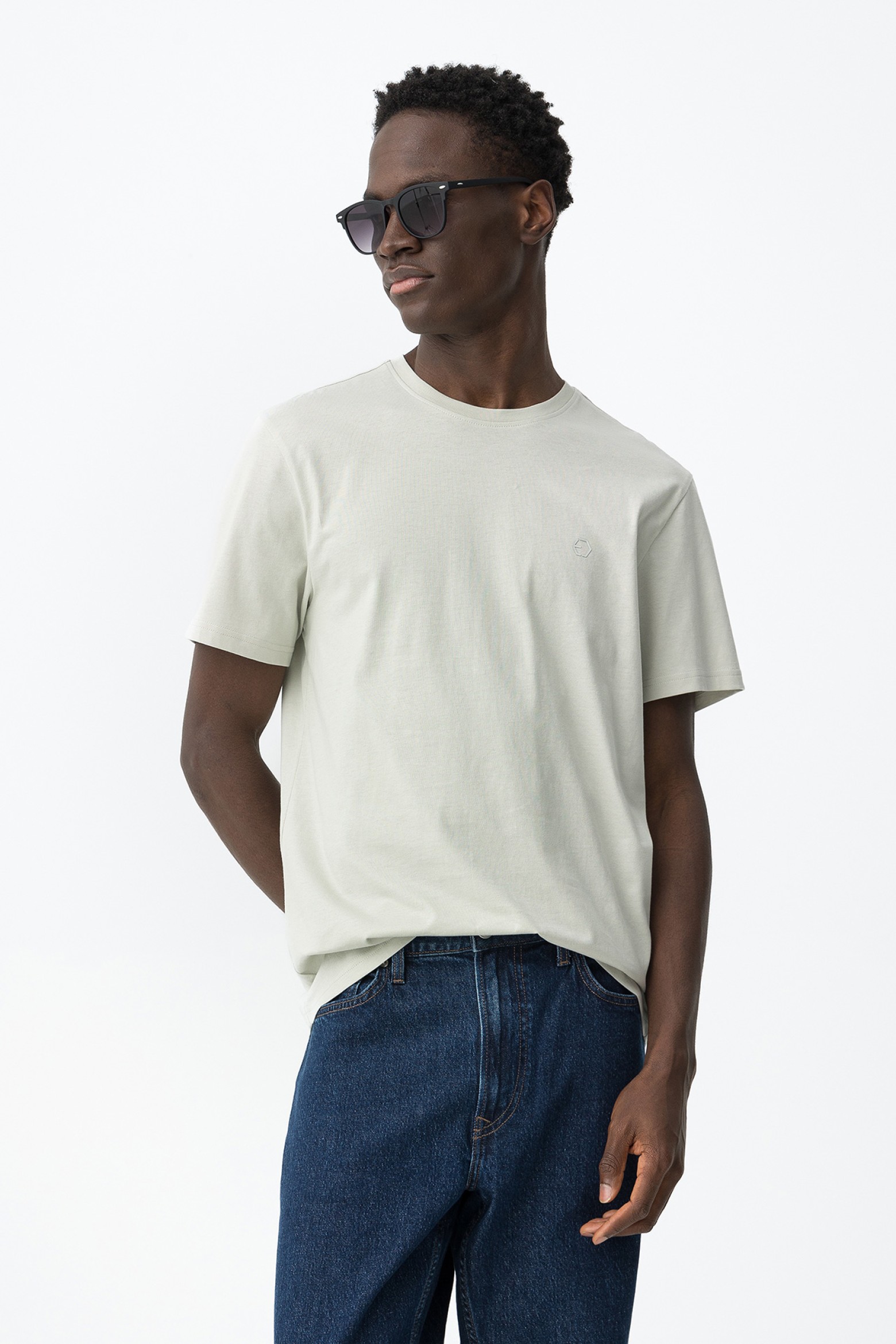 Cotton T-shirt with Embossed Detail