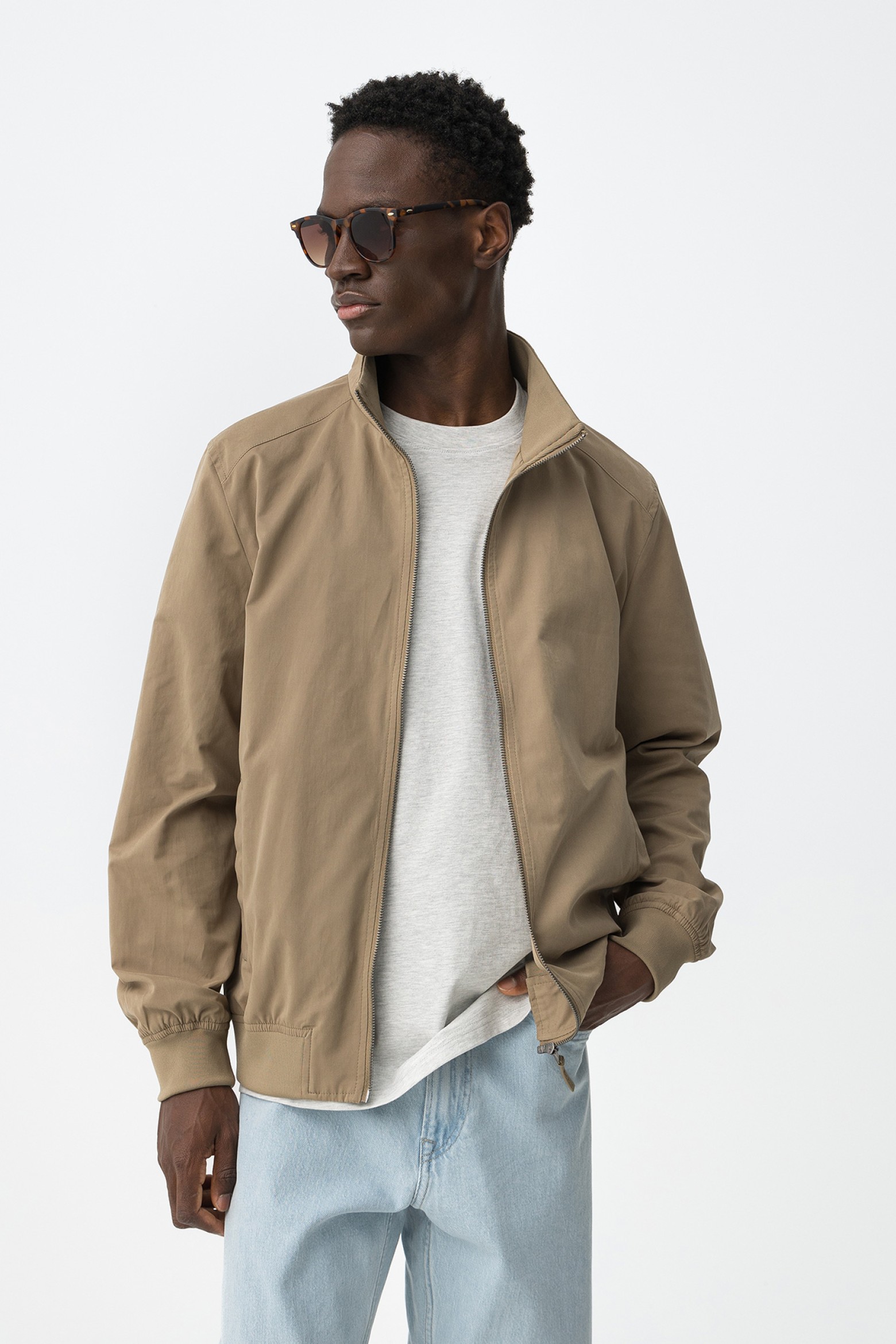 Beige Regular Fit Jacket - 10064811_180 - Tiffosi