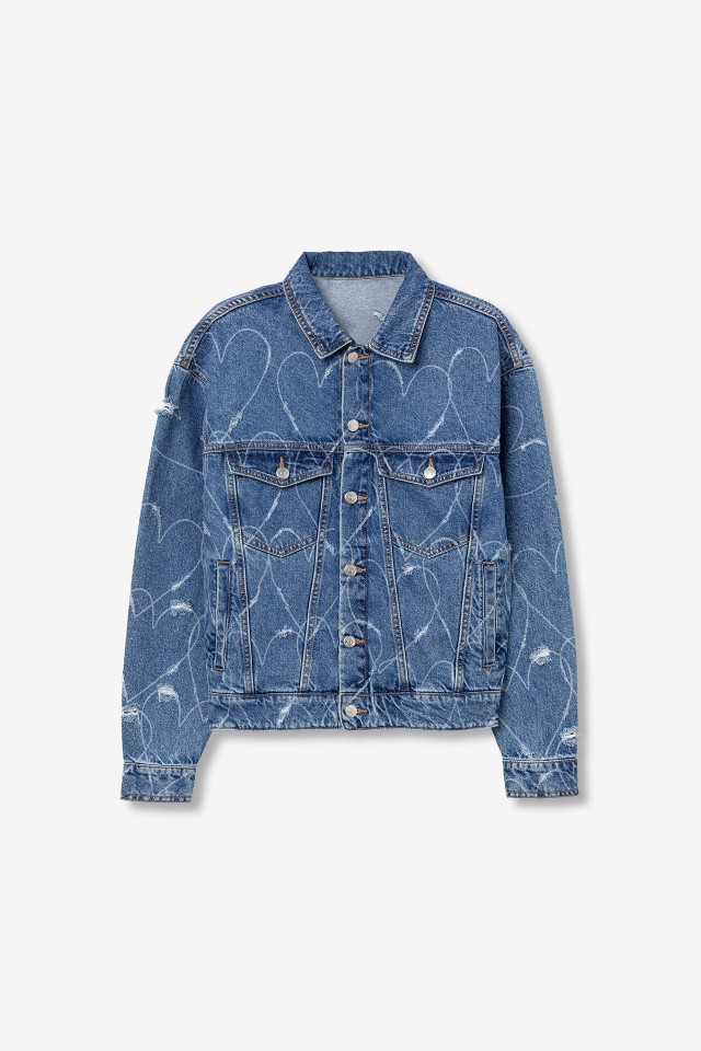 Chaqueta vaquera azul medio