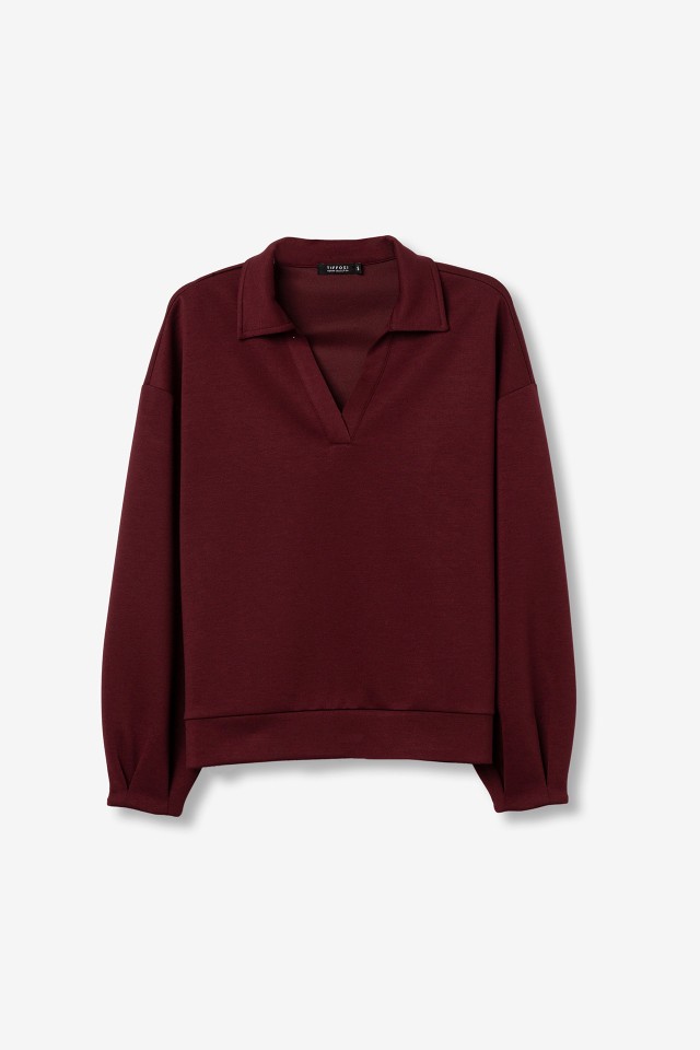 Sudadera burdeos relajada