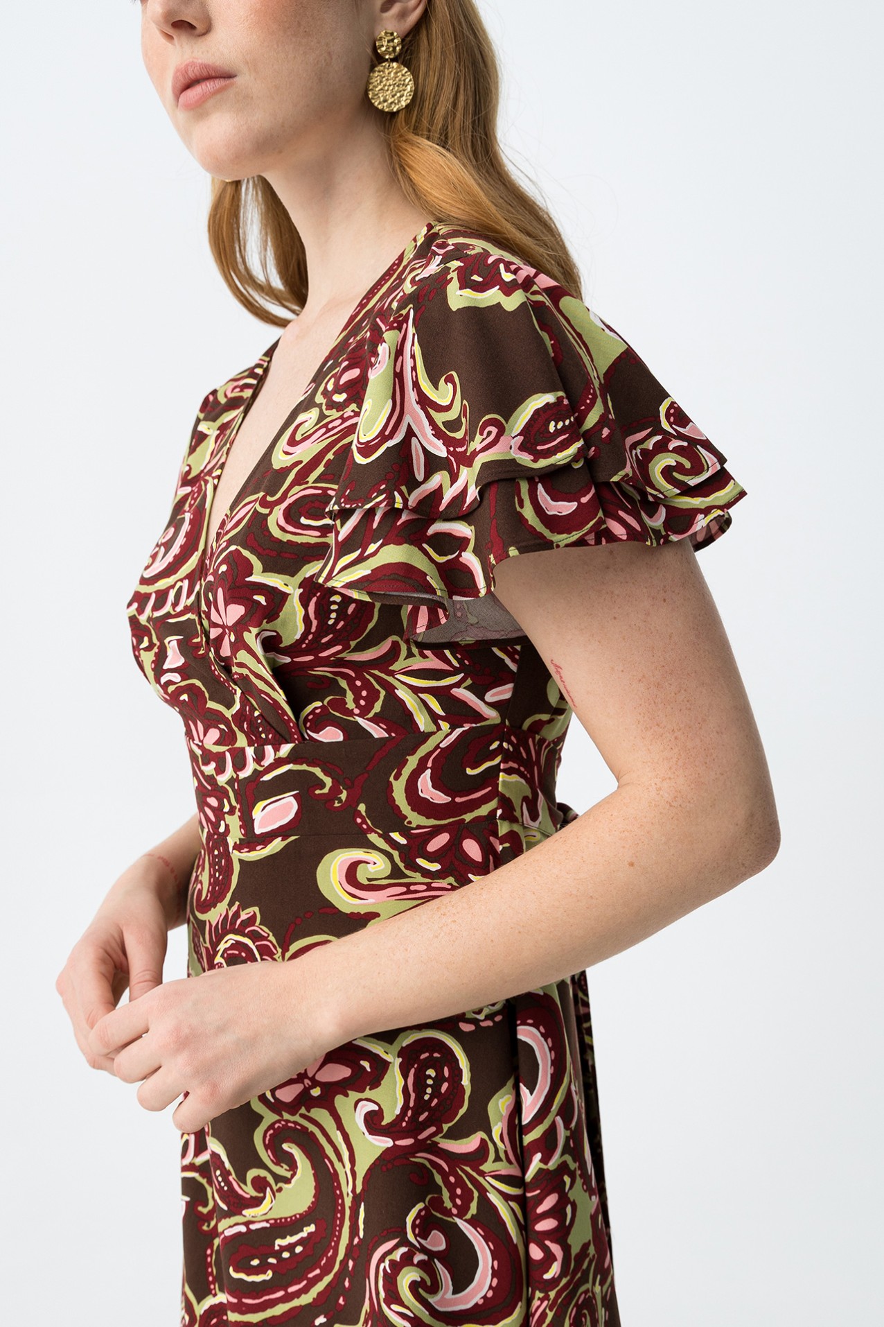 Floral Brown Short Dress