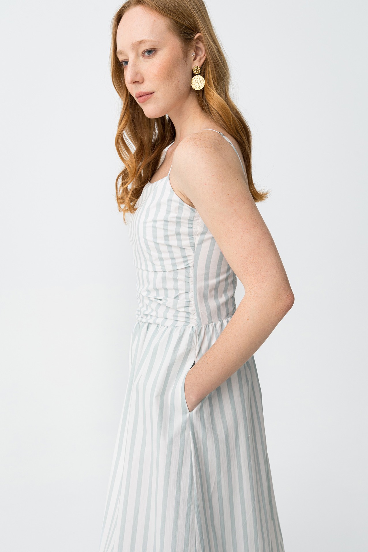 Vestido largo azul slim