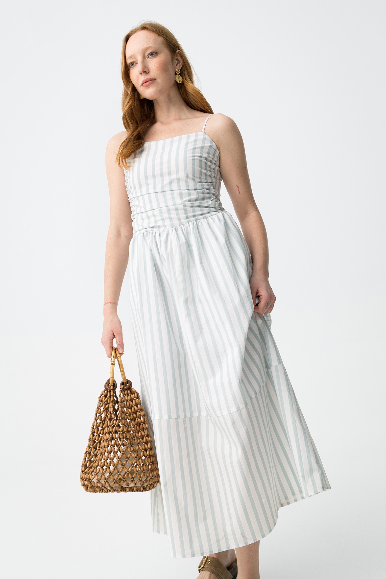 Vestido largo azul slim