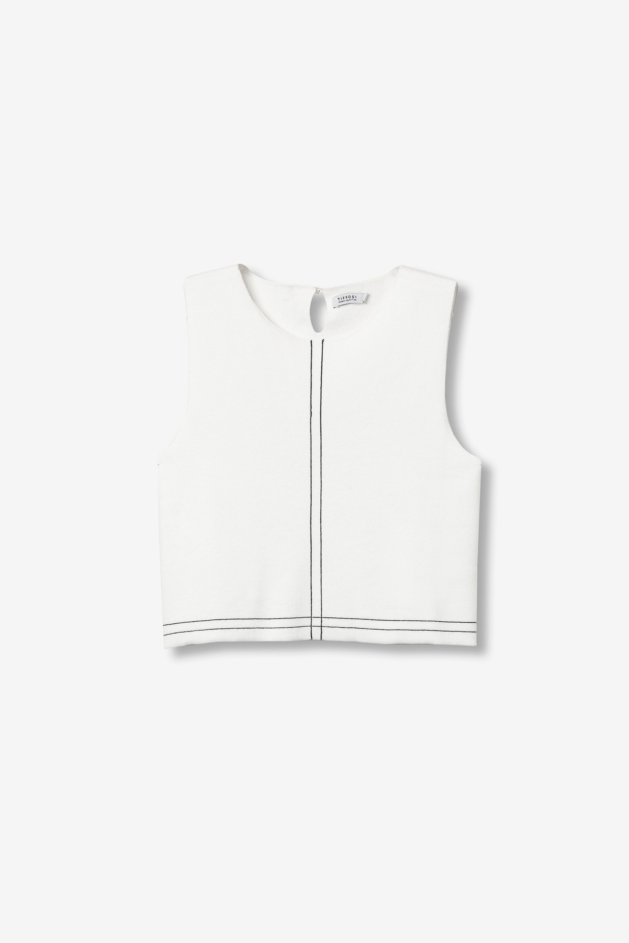 Off-white sleeveless knit top