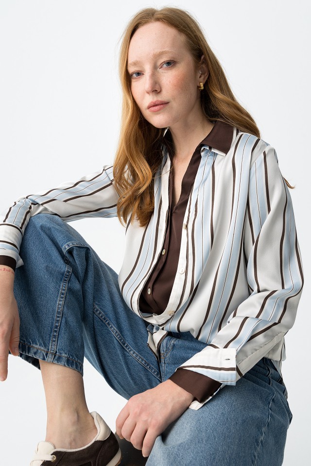 Blue Striped Long Sleeve Shirt
