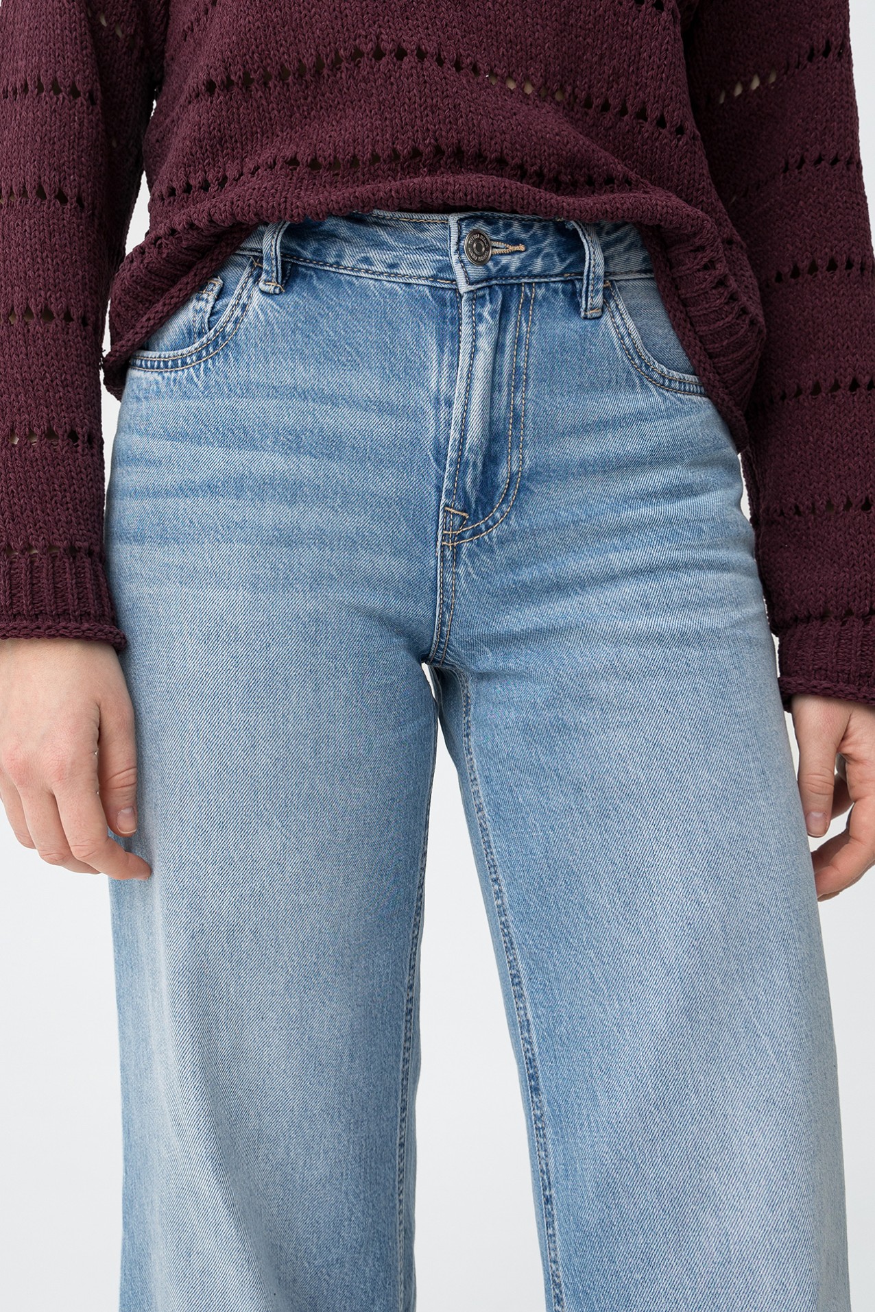 Jeans wide leg azul claro