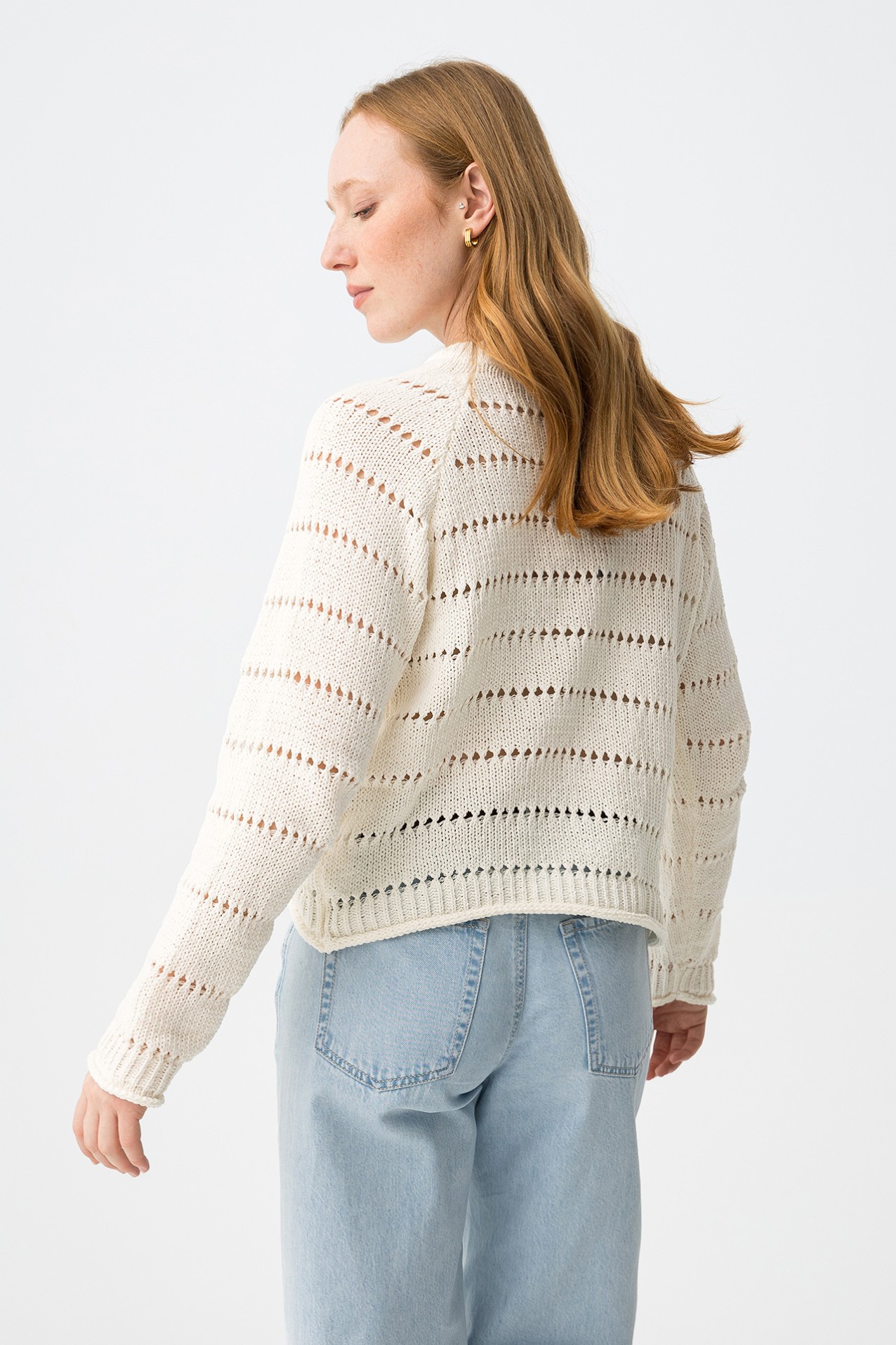 Camisola tricotada cru regular