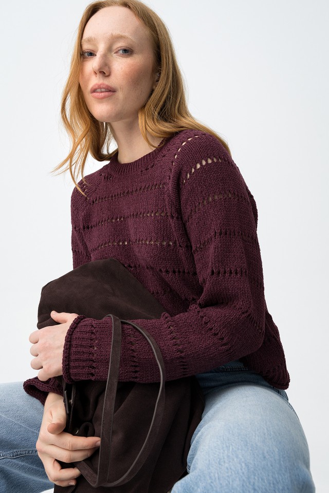 Burgundy Knit Sweater