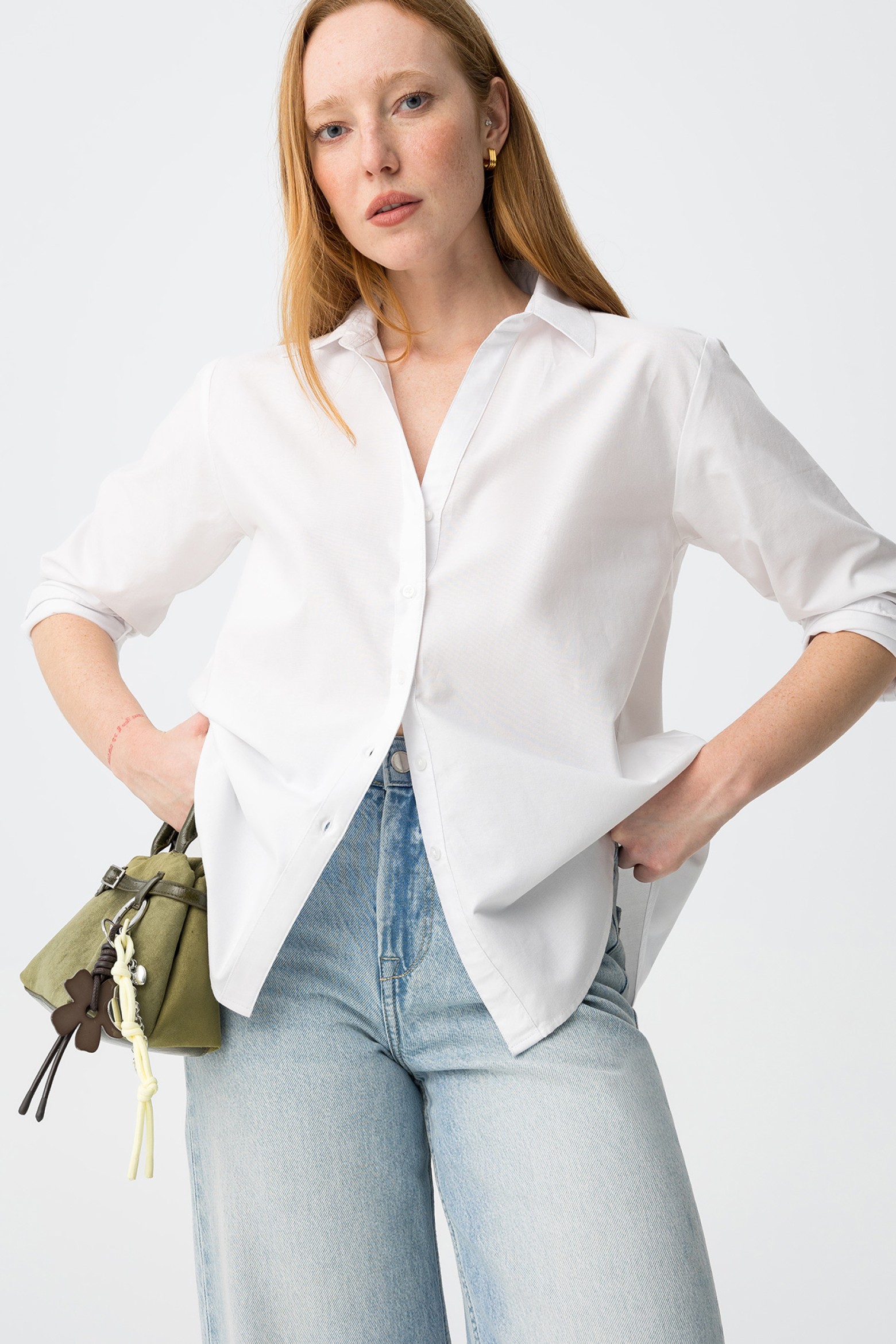 White Oversize Button-up Shirt