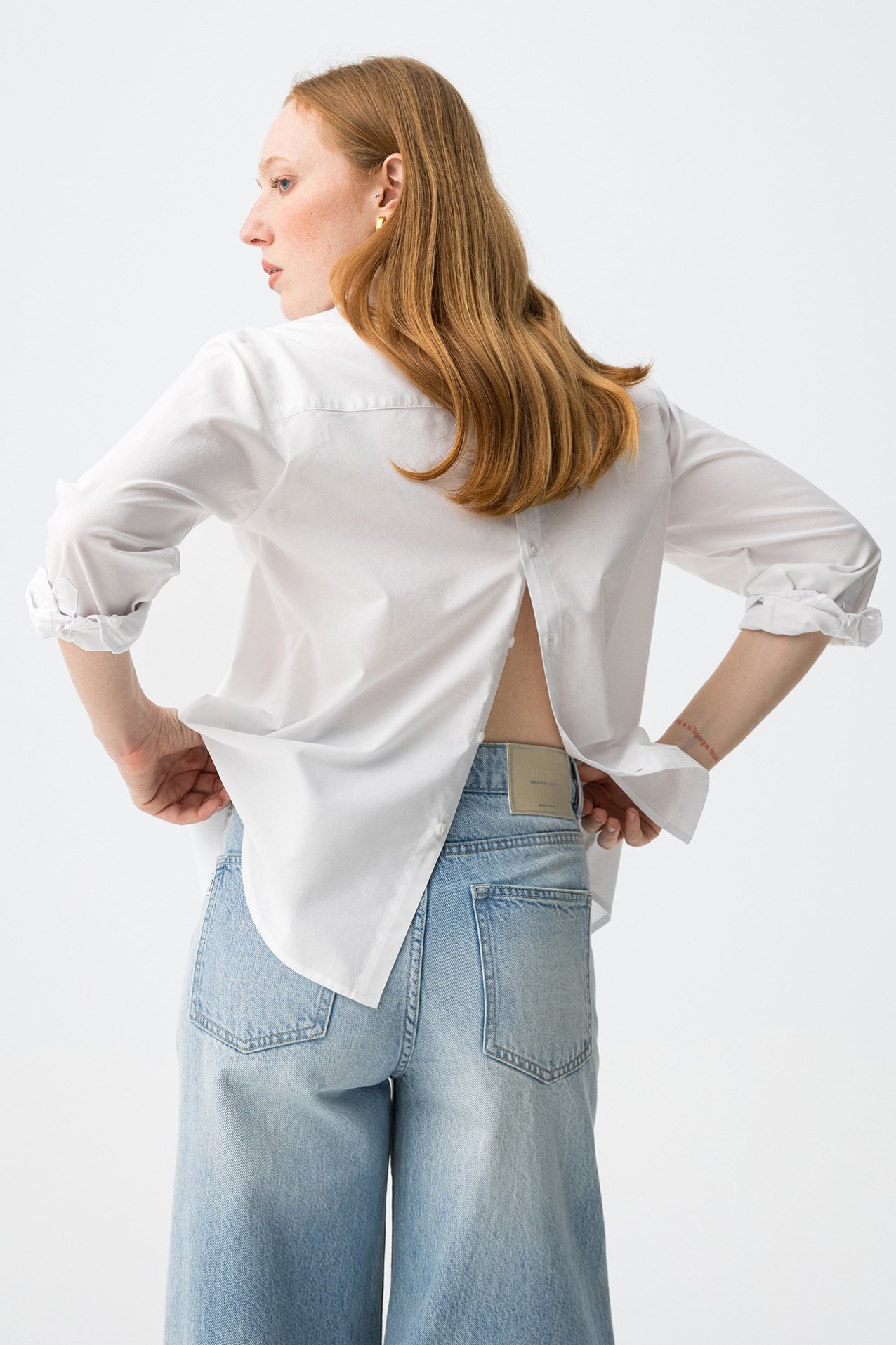 White Oversize Button-up Shirt