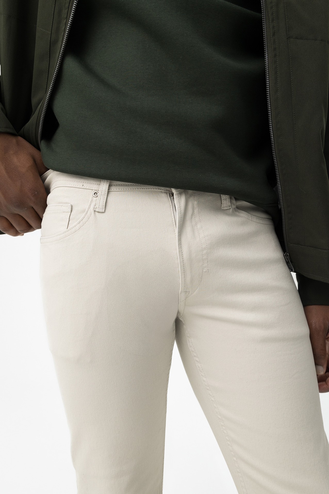 Beige Comfort Fit Jeans