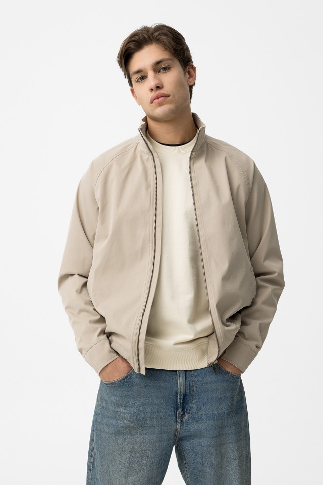 Beige Regular Fit Jacket