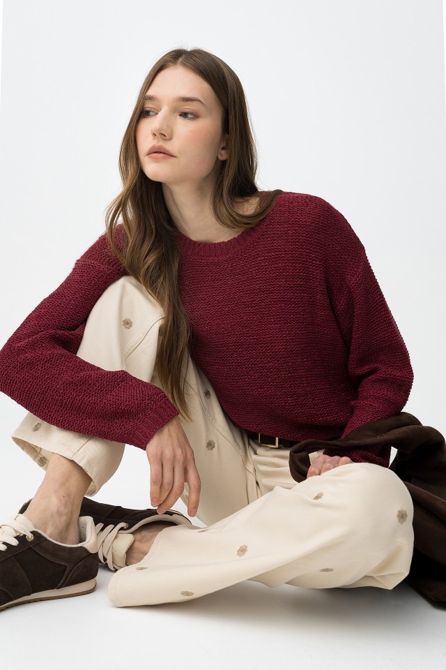 Jersey rojo oscuro tricot