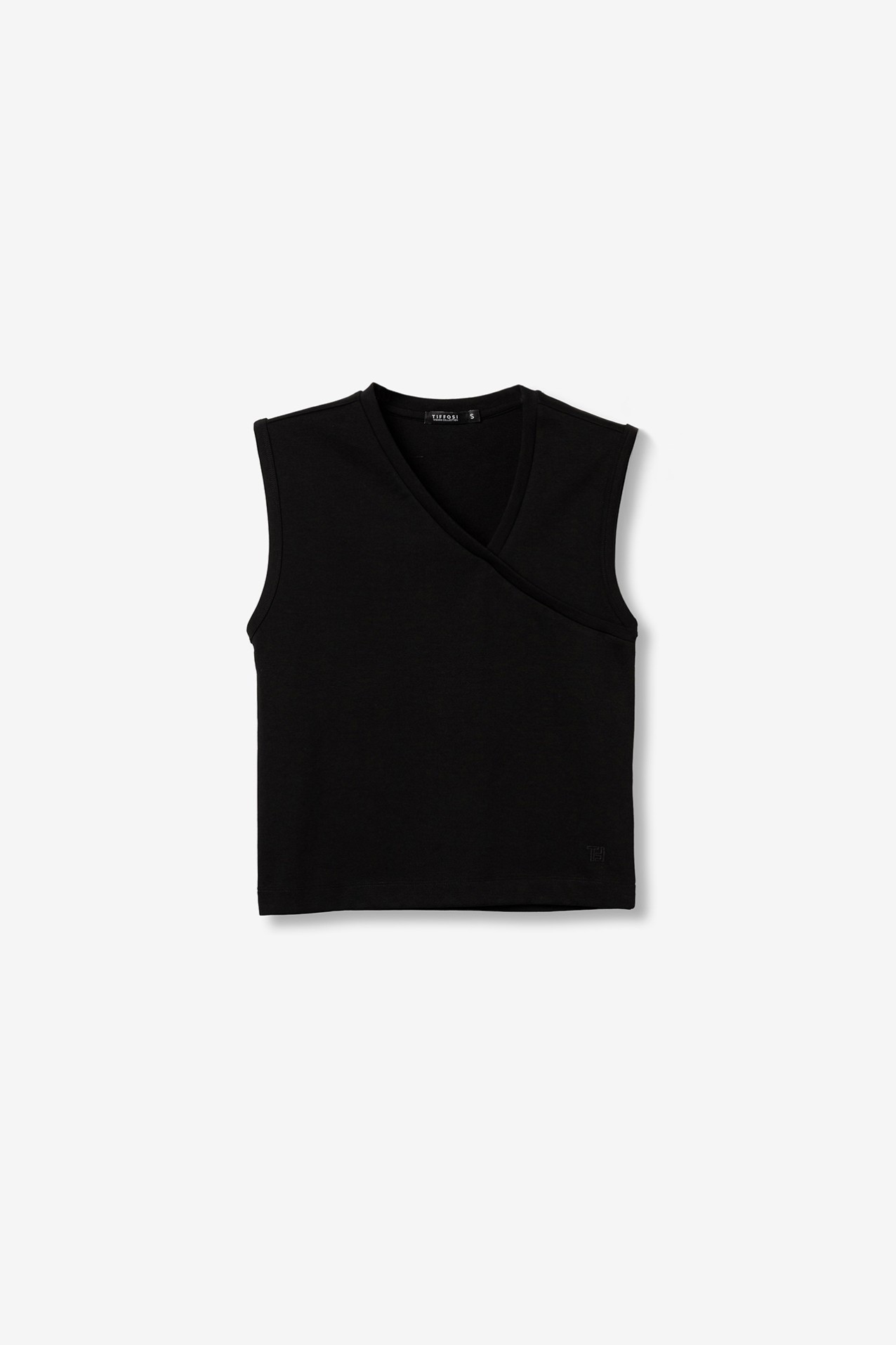 Black Slim V-Neck Top