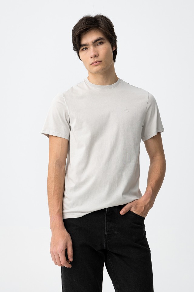 Camiseta de Algod�n con Relieve