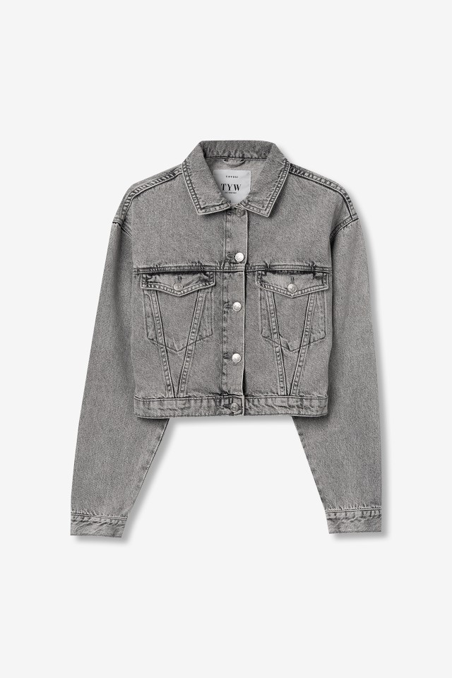 Chaqueta vaquera cropped gris Chaqueta vaquera cropped gris