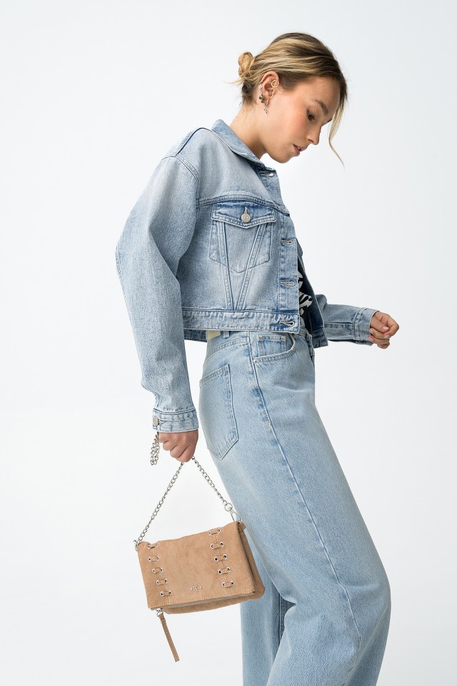 Cropped Light Blue Denim Jacket