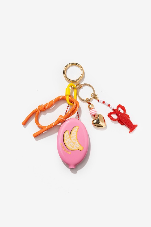 Pink Fun Banana Keyring
