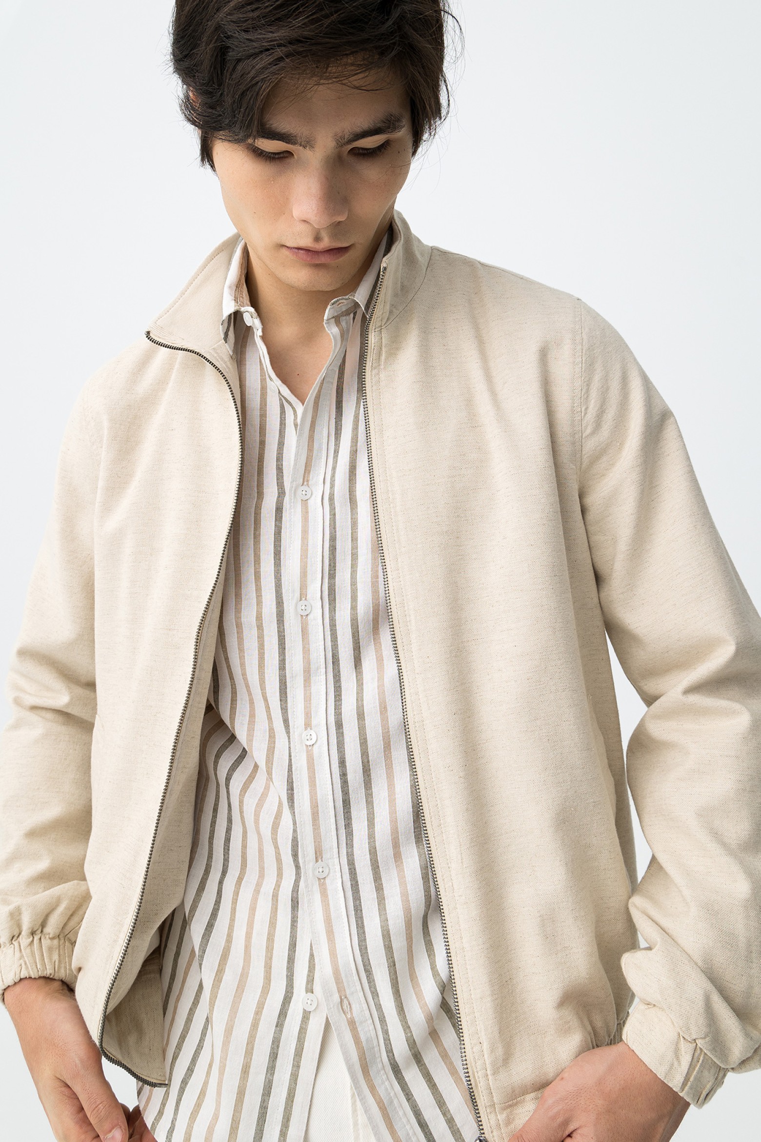 【the toe】Bremen Jacket/ベージュ/M Tan Panel Front Hybrid Jacket - TK Maxx UK