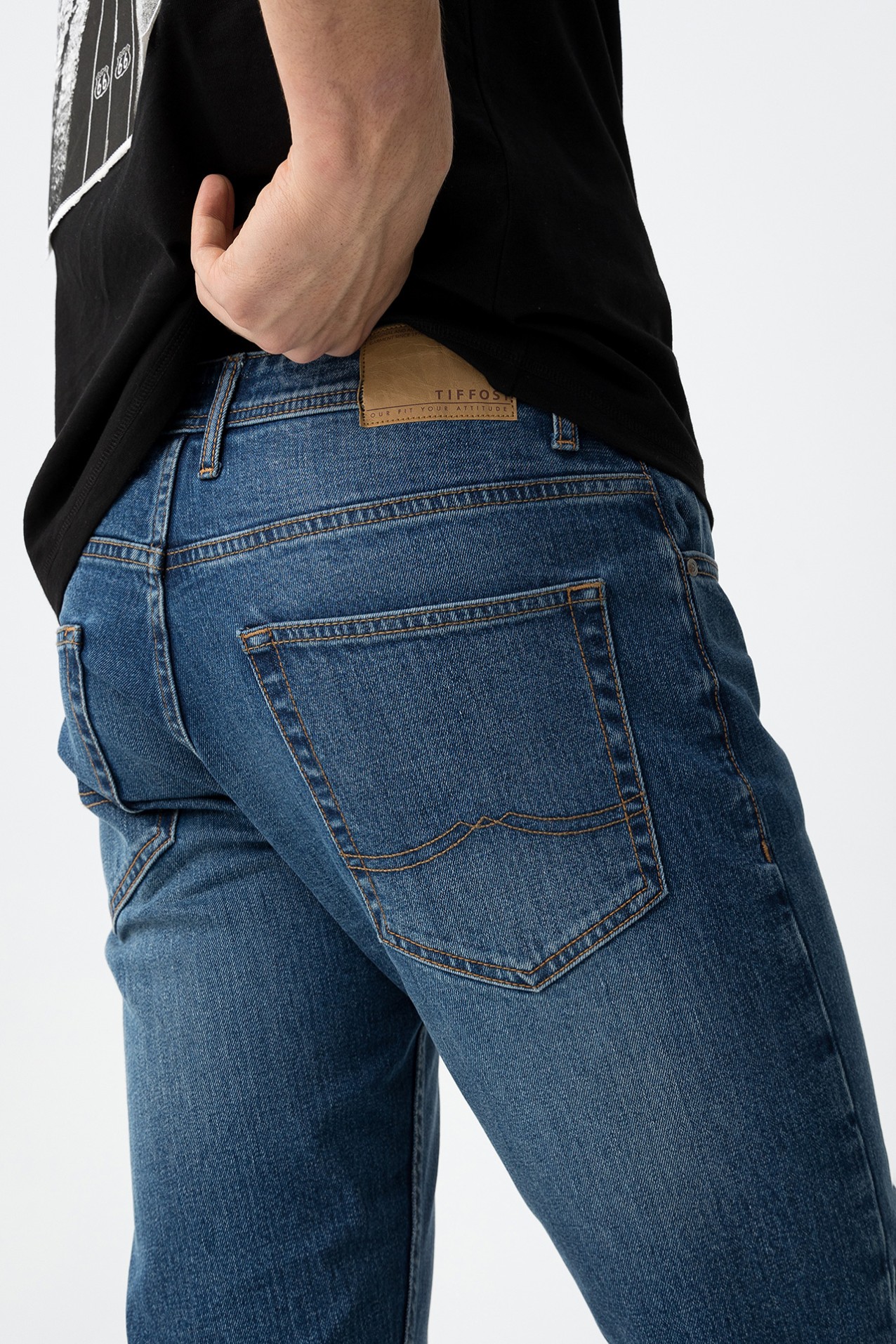 Jeans ajustados azul medio