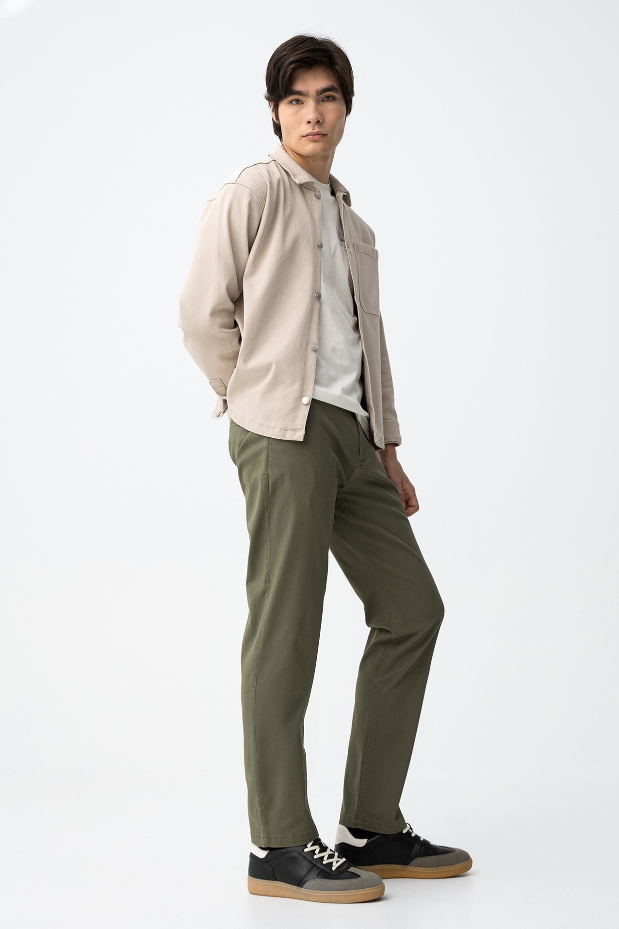 Relaxed Fit Green Trousers