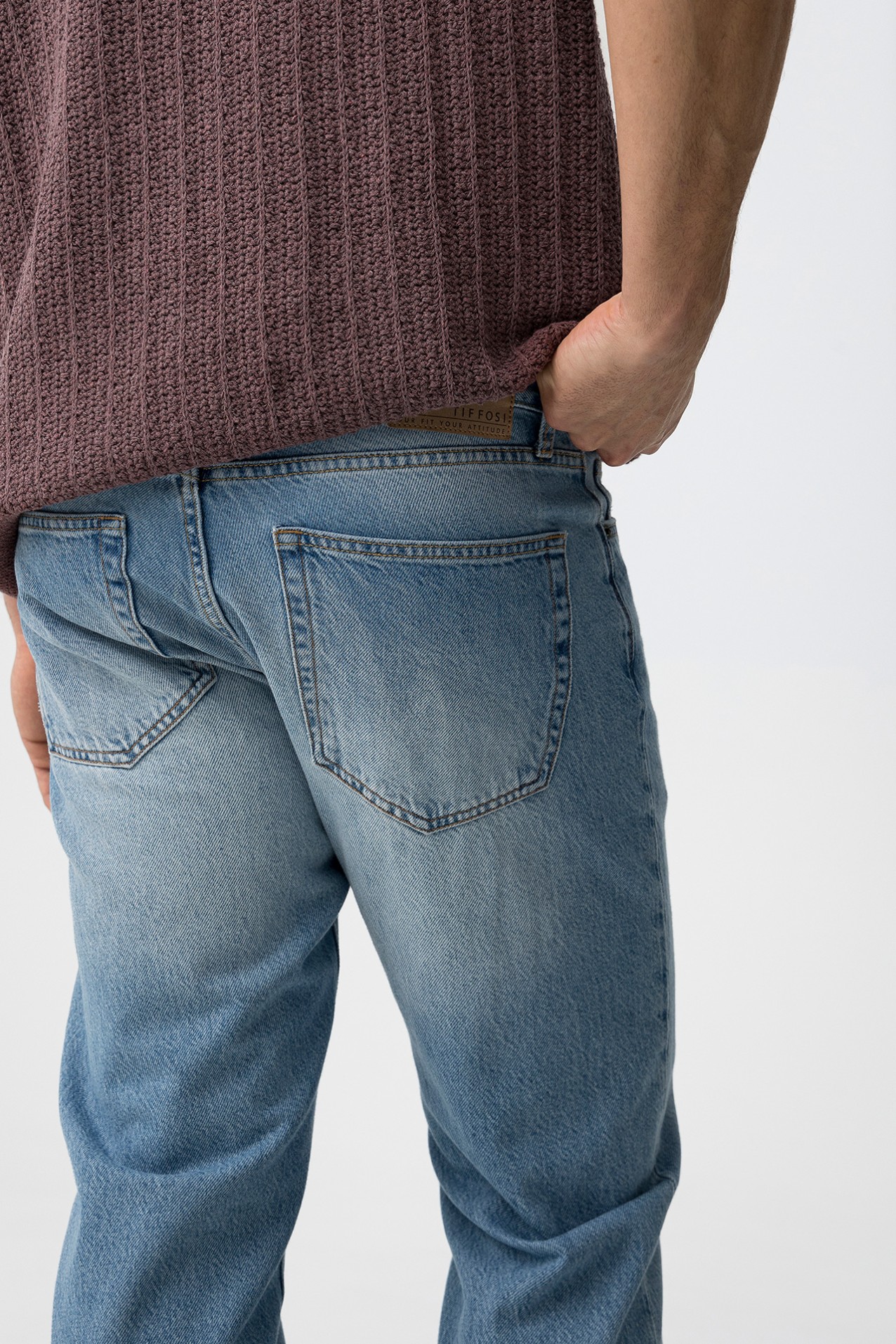Jeans direito azul claro