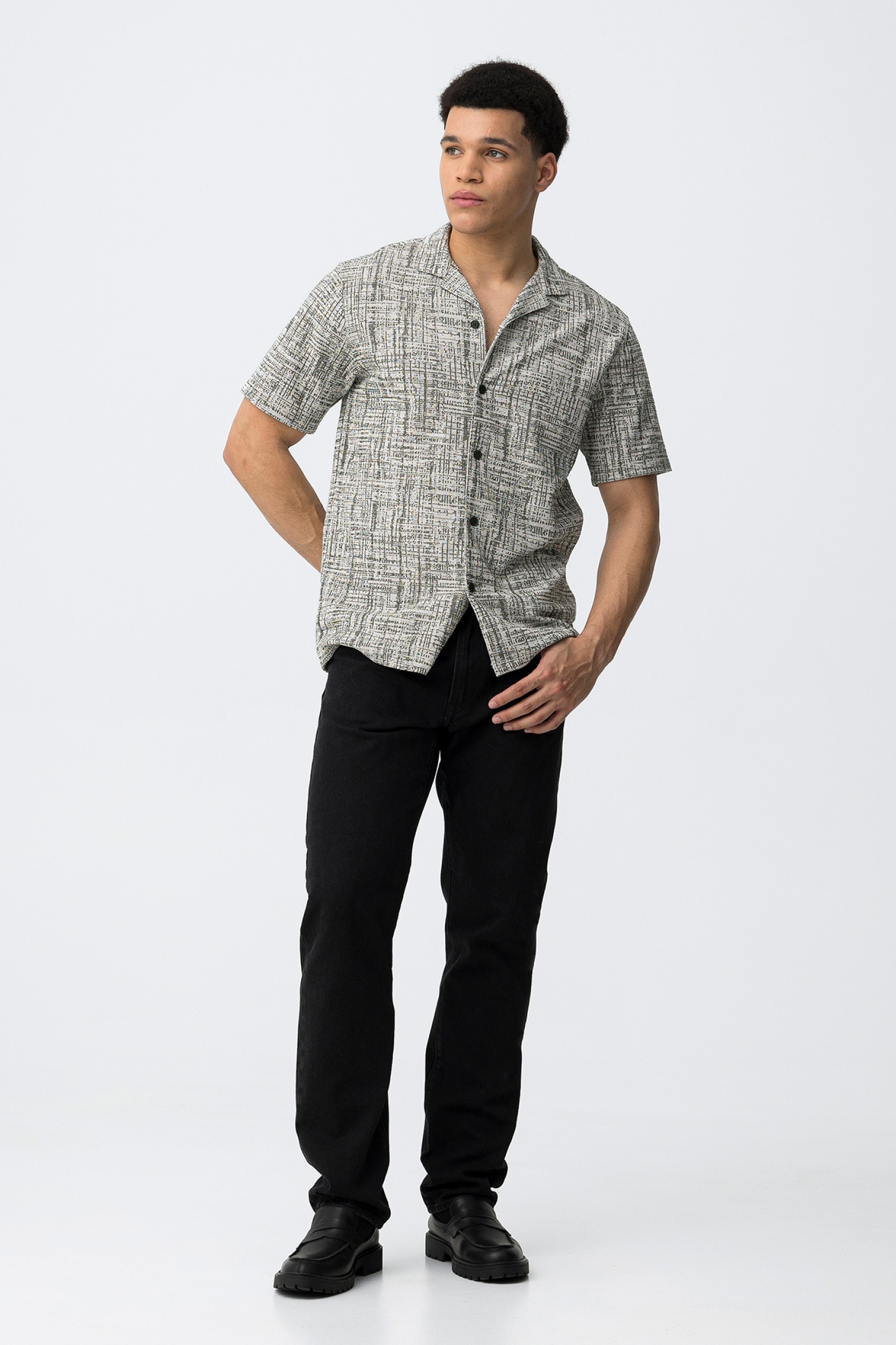 Jeans corte direito preto
