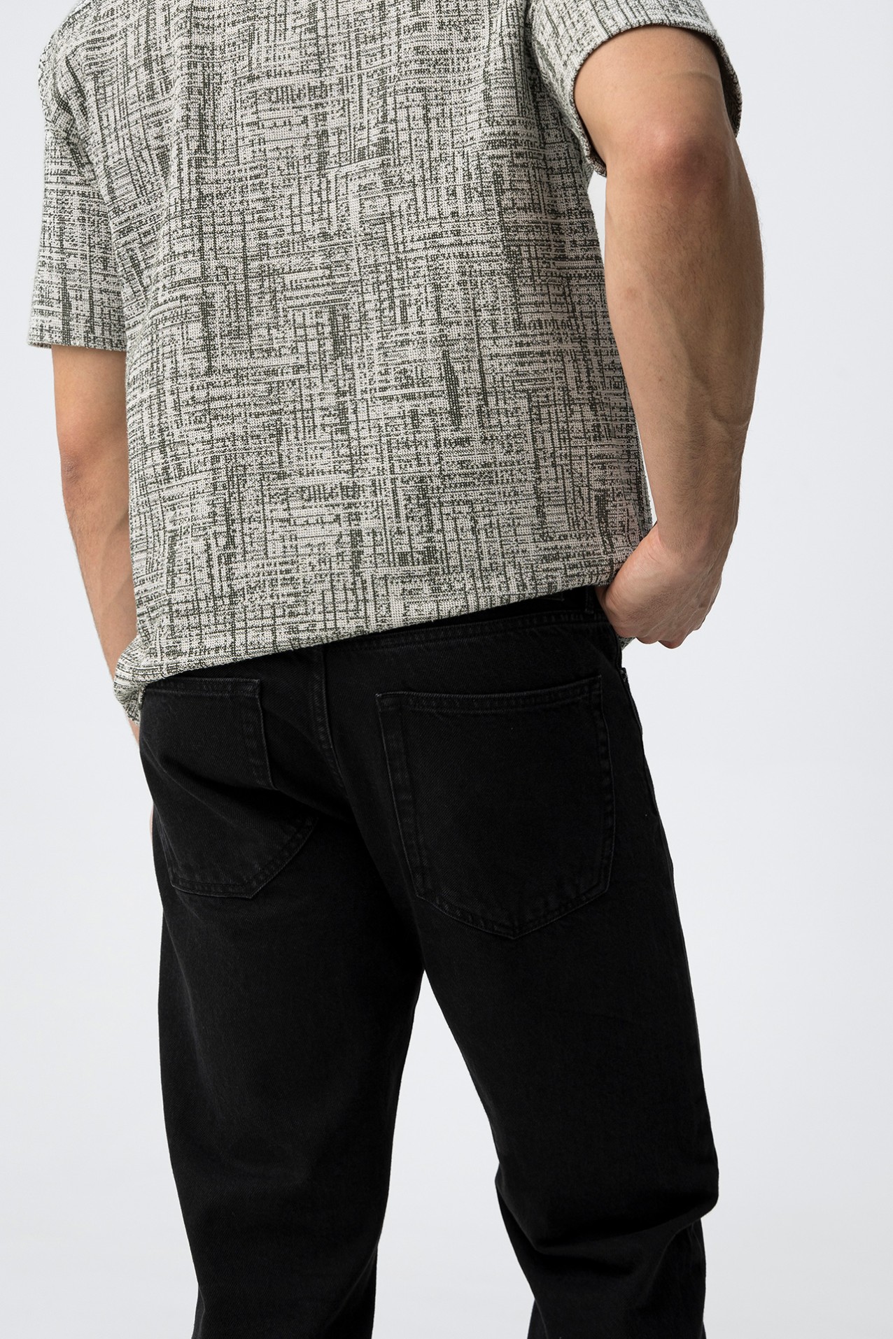 Jeans corte direito preto