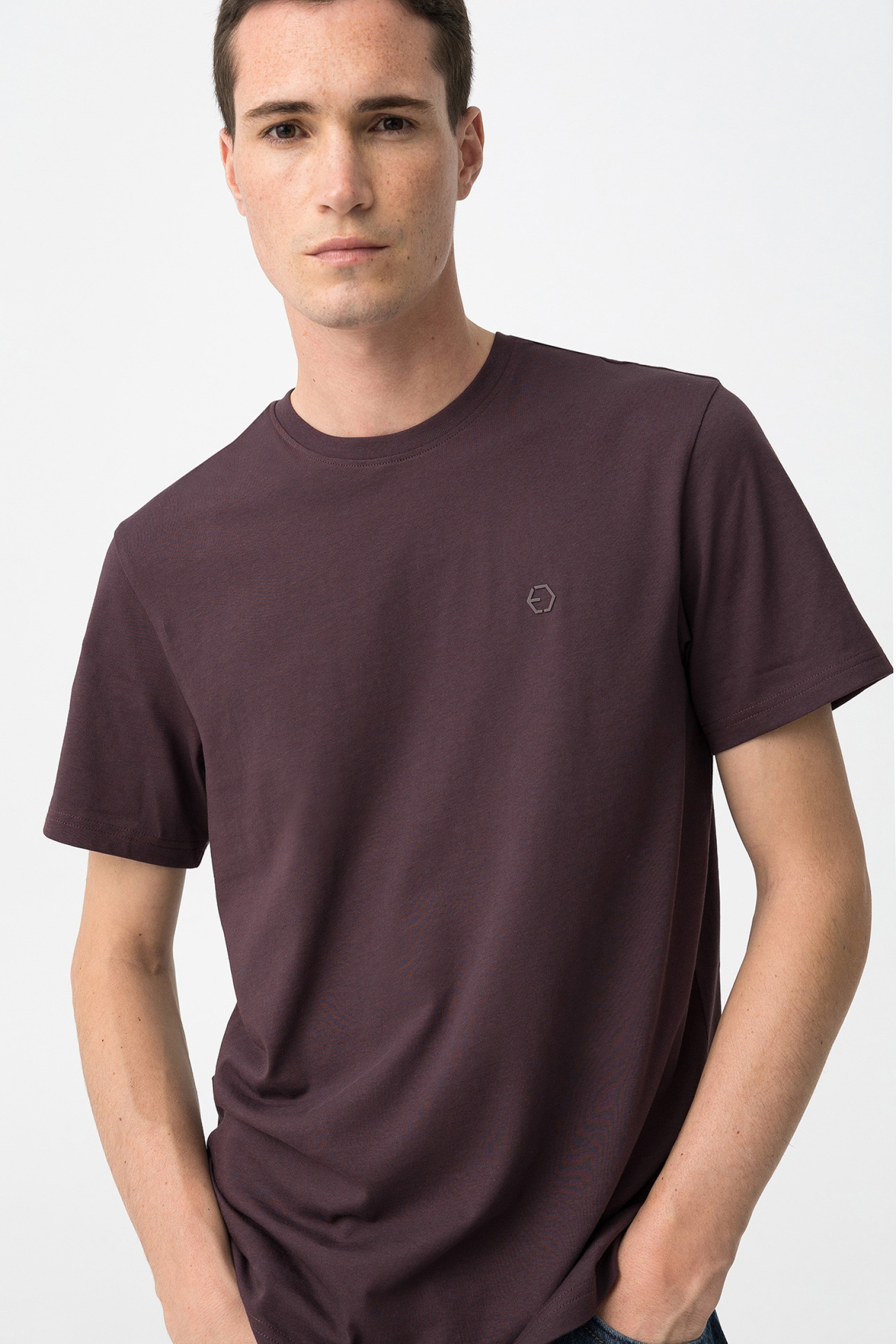 Cotton T-shirt with Embossed Detail