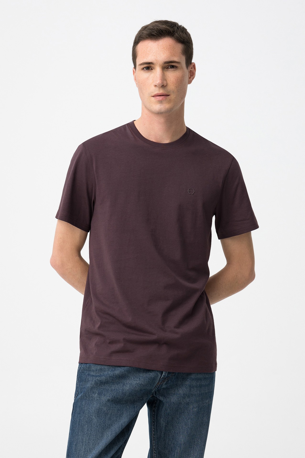 Cotton T-shirt with Embossed Detail