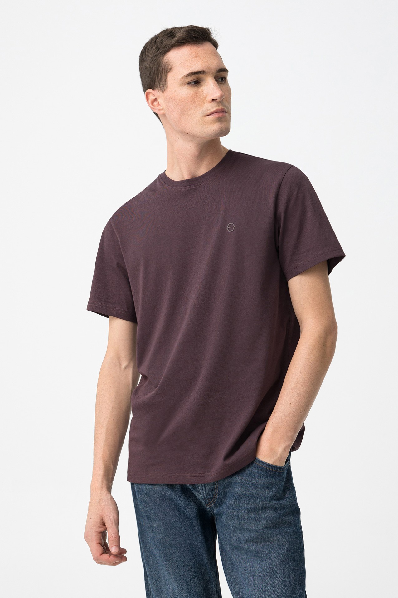 Cotton T-shirt with Embossed Detail