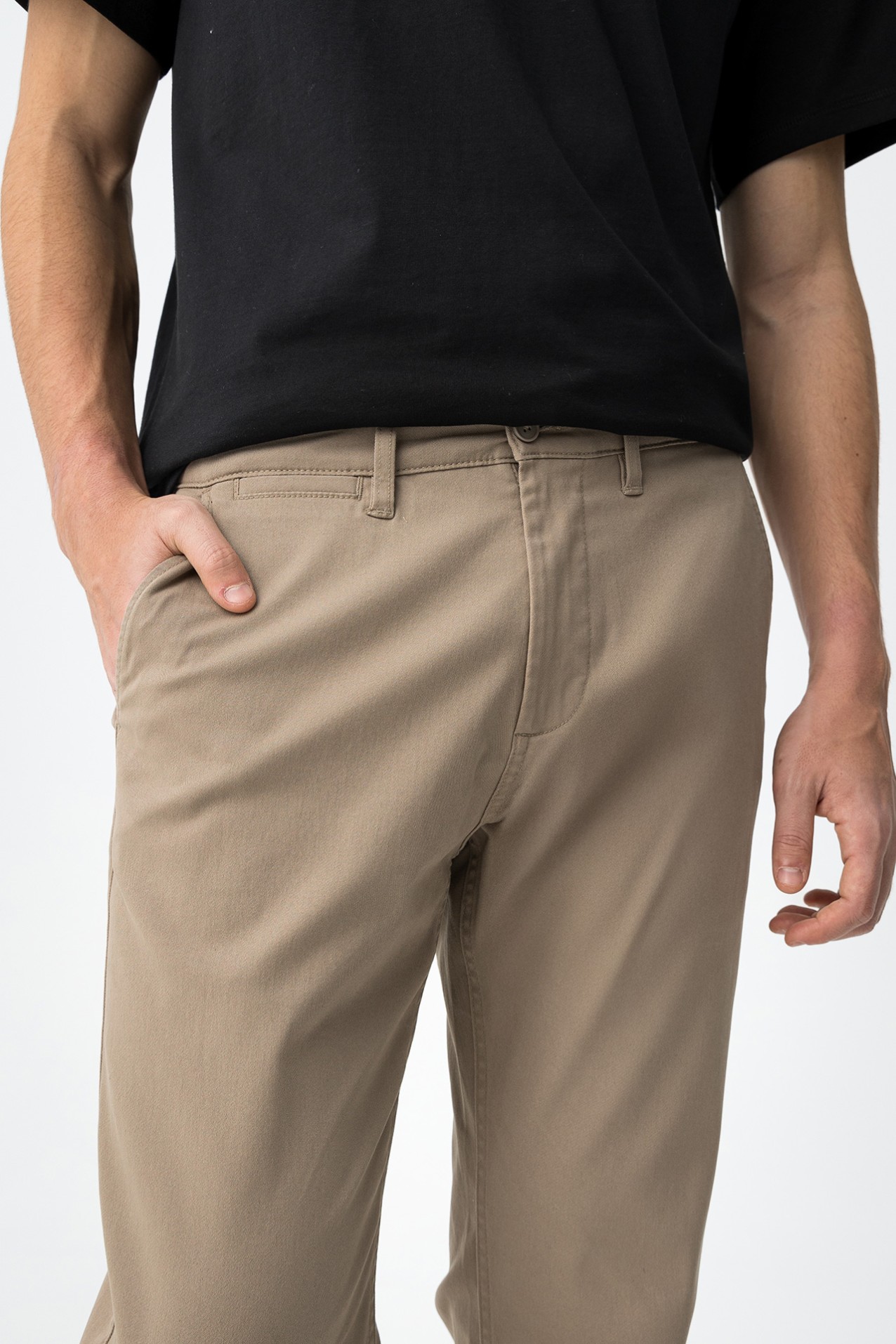 Beige Relaxed Fit Trousers
