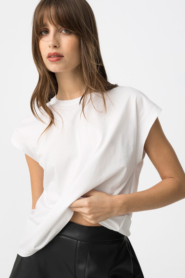 Camiseta blanca manga corta