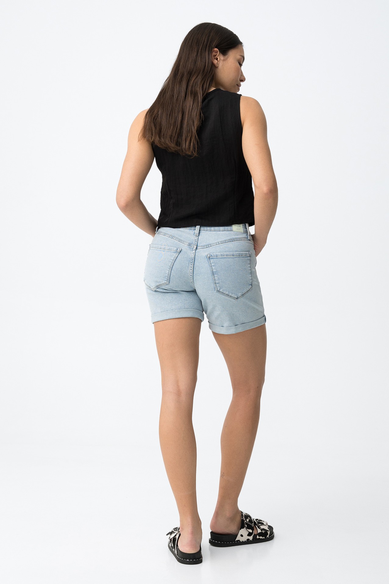 Light Blue Fitted Shorts