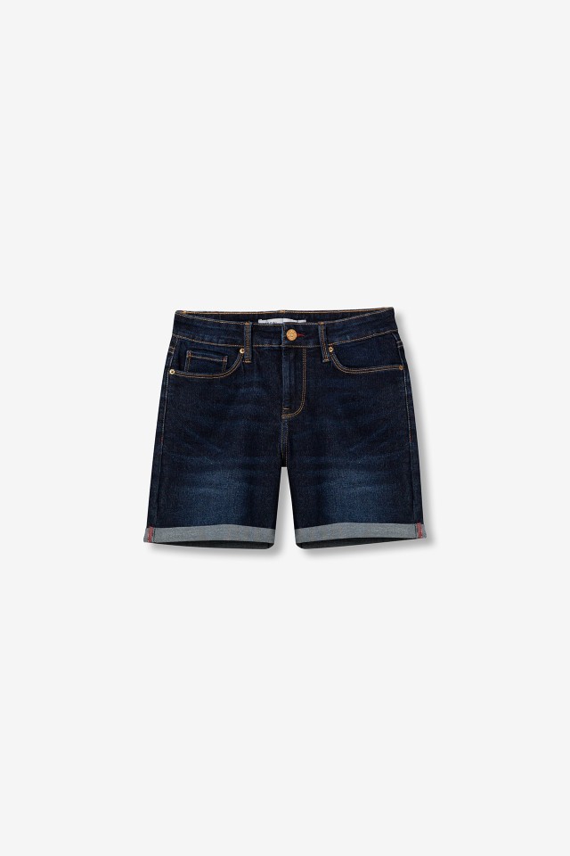 Calções denim azuis médios Calções denim azuis médios
