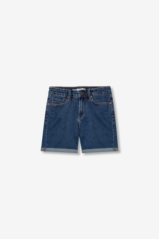 Calções denim corte casual Calções denim corte casual