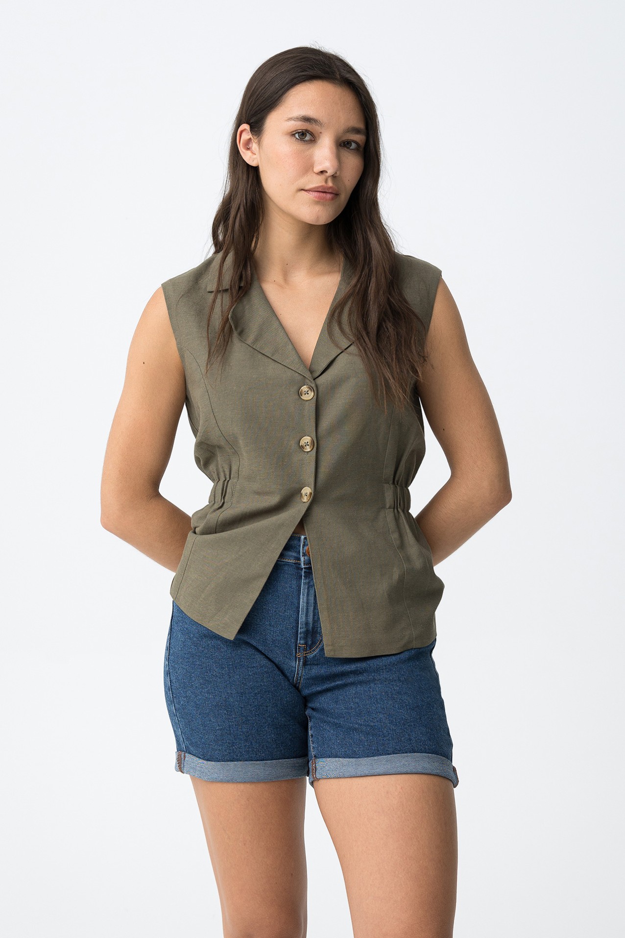 Dark Blue Denim Shorts