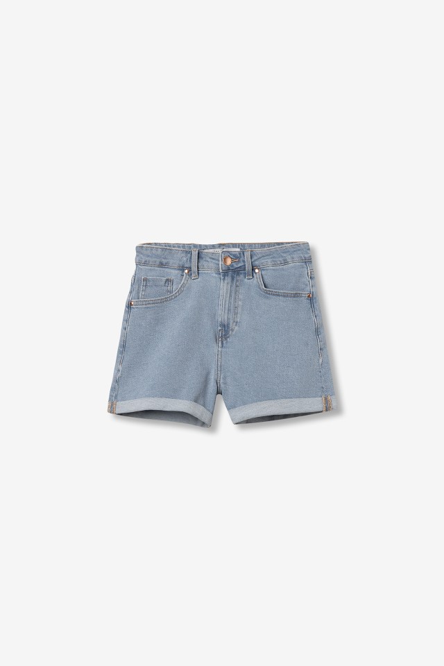 Calções denim azul claro Calções denim azul claro