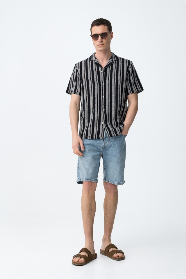 Cal��es relaxed fit azul m�dio