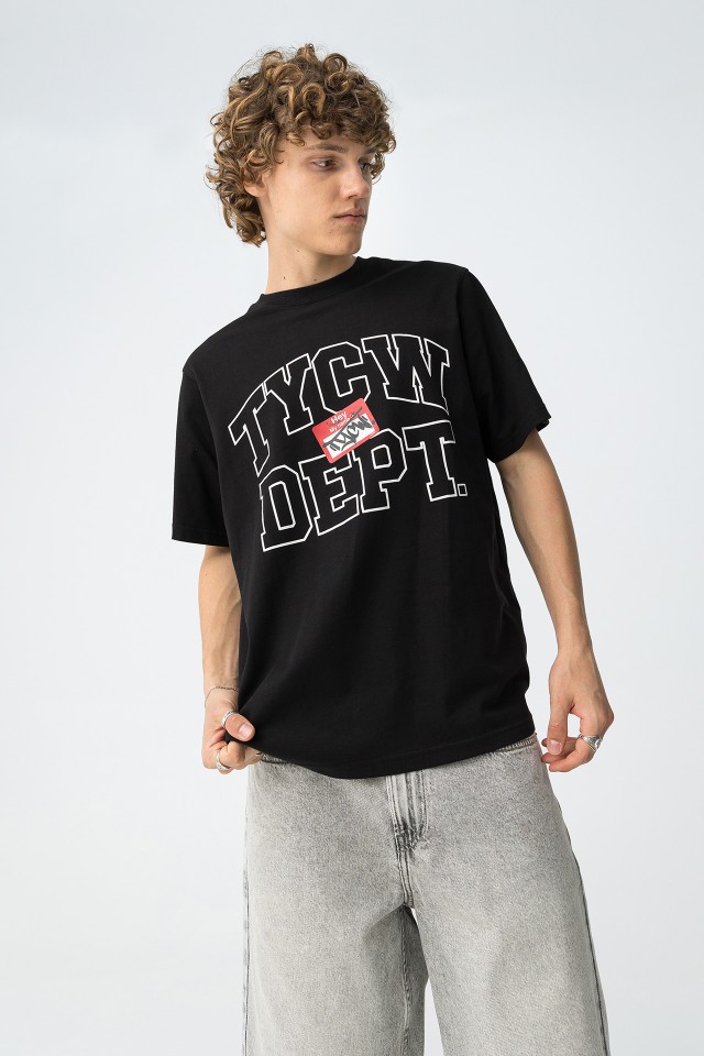 Black Oversize Graphic T-Shirt - 10068717_000 - Tiffosi